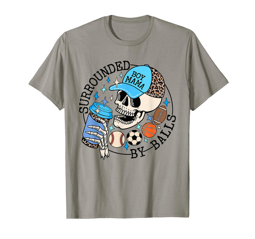 Surrounded Balls Skeleton Coffee T-Shirt - Fun Novelty Design Men Women - T-Shirt, Sweatshirt, Hoodie