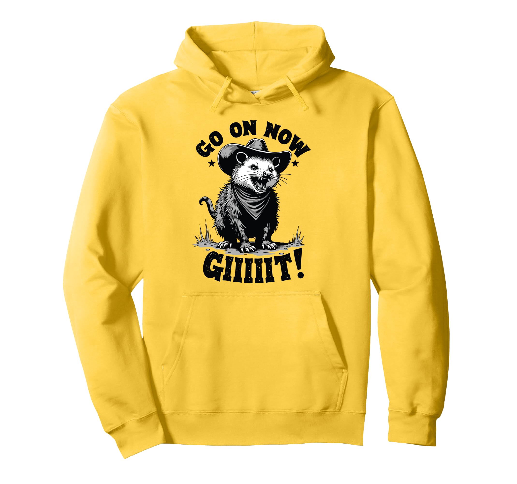 Cowboy Opossum Go Now Git Hoodie - Aesthetic Graphic Men Women - T-Shirt, Sweatshirt, Hoodie