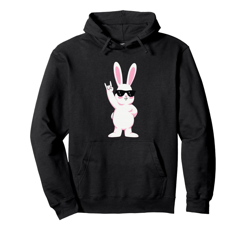 Bunny Rock Funny Rabbit Sunglasses Hoodie - Novelty Apparel Unisex - T-Shirt, Sweatshirt, Hoodie