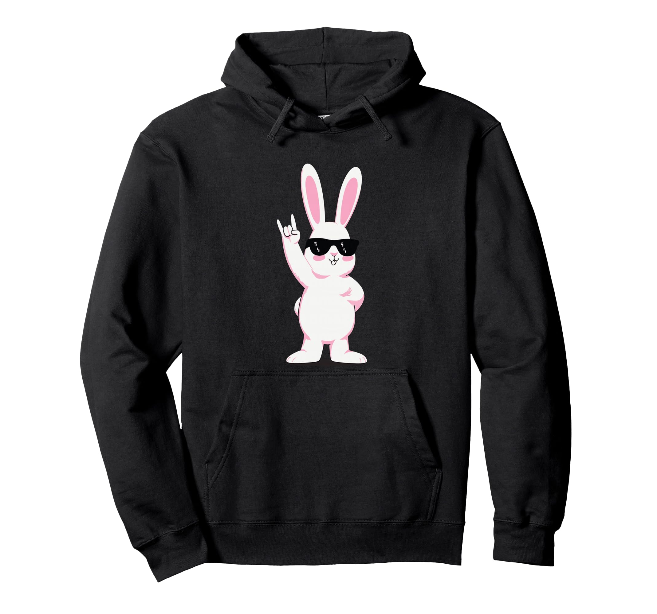 Bunny Rock Funny Rabbit Sunglasses Hoodie - Novelty Apparel Unisex - T-Shirt, Sweatshirt, Hoodie