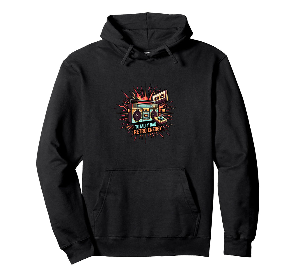 Totally Rad 80S Boombox Joystick Cassette Hoodie - Graphic Print Men Women - T-Shirt, Sweatshirt, Hoodie