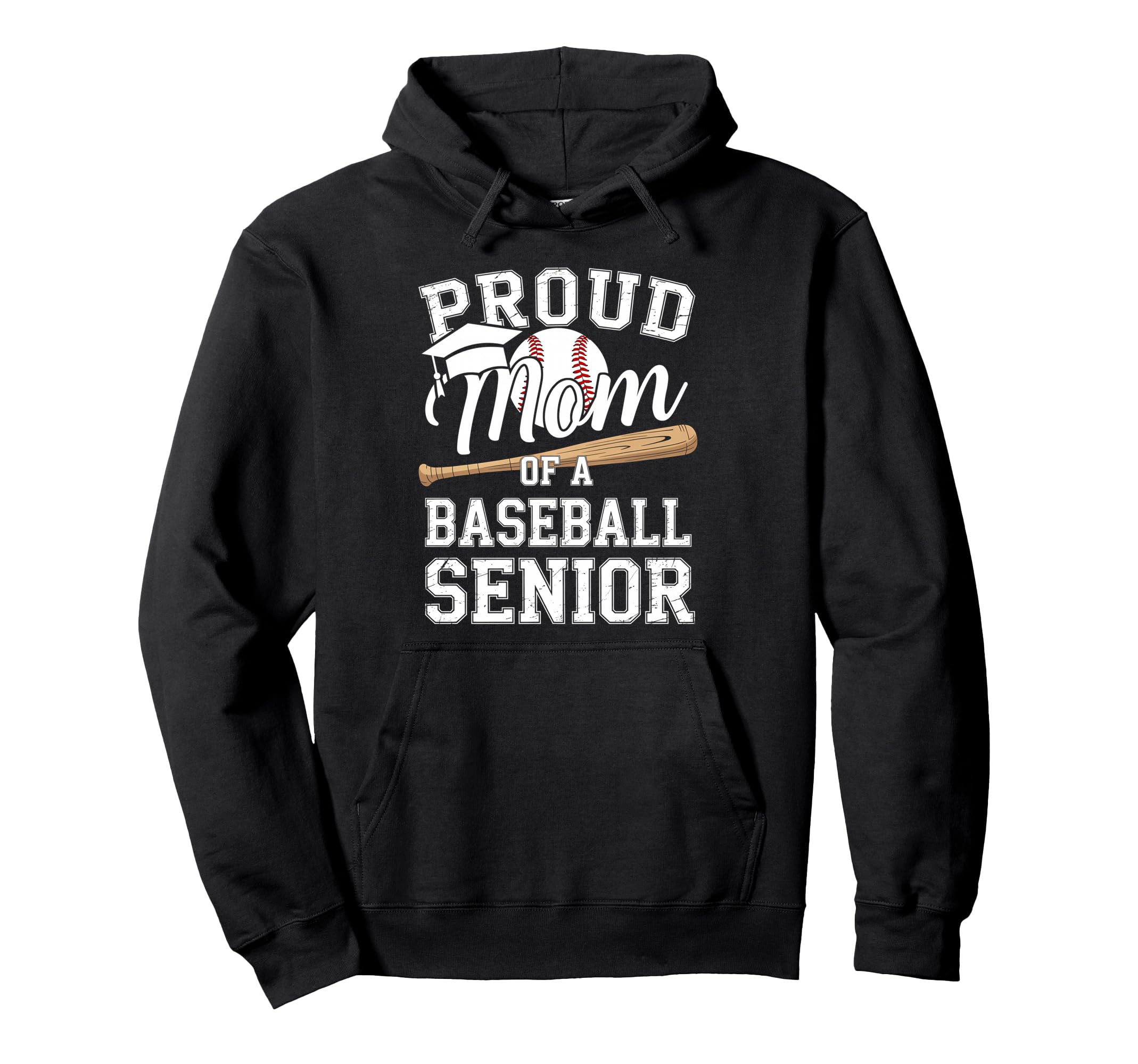 Proud Mom 2026 Senior Baseball Graduation Hoodie - Graphic Print for Adults - T-Shirt, Sweatshirt, Hoodie