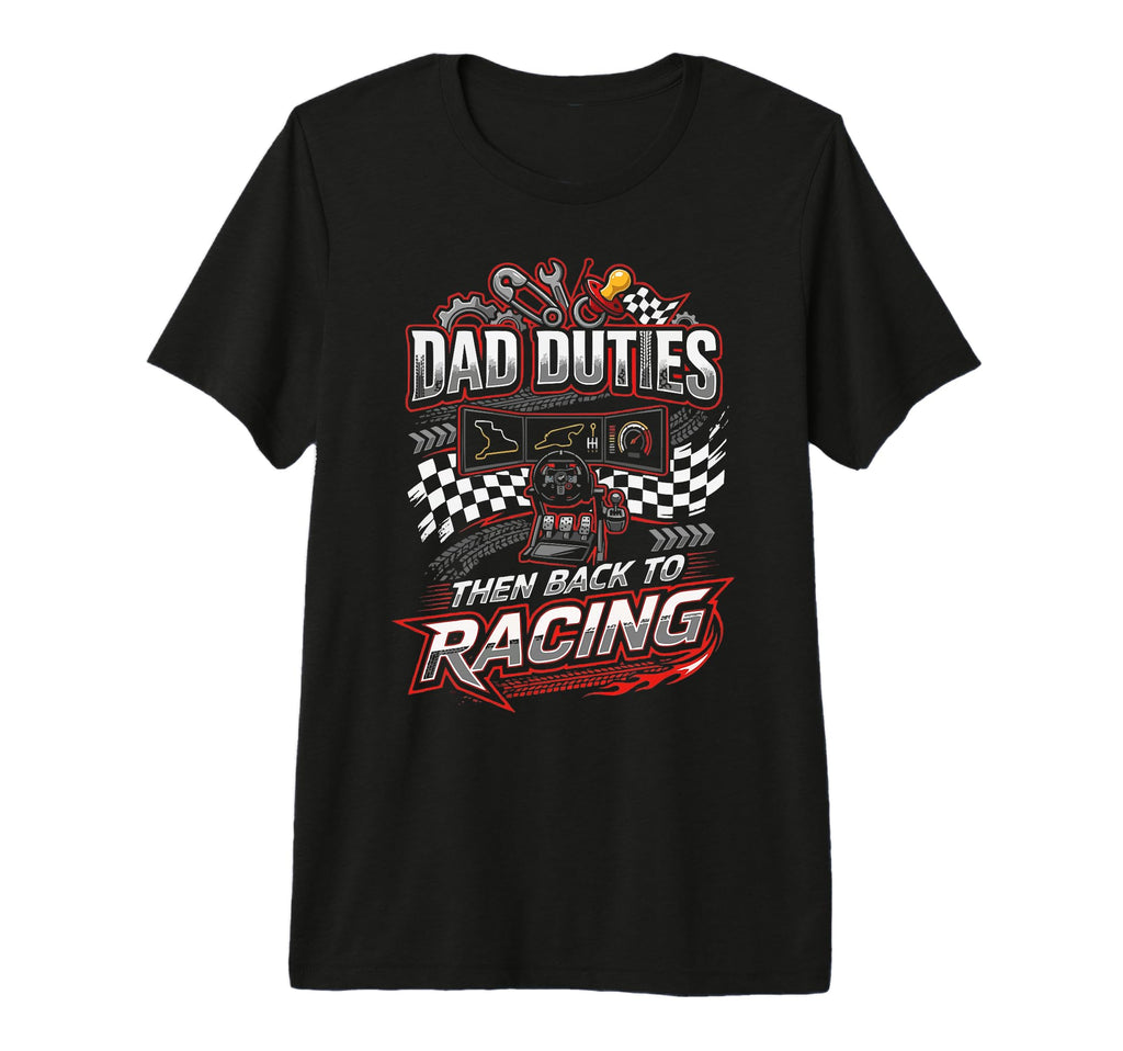 Mens Sim Racing Dad Virtual Racing T-Shirt - Minimalist Print for Adults - T-Shirt, Sweatshirt, Hoodie