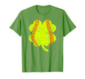 Softball Shamrock Four Leaf Clover St T-Shirt - Custom Art Print Men Women - T-Shirt, Sweatshirt, Hoodie