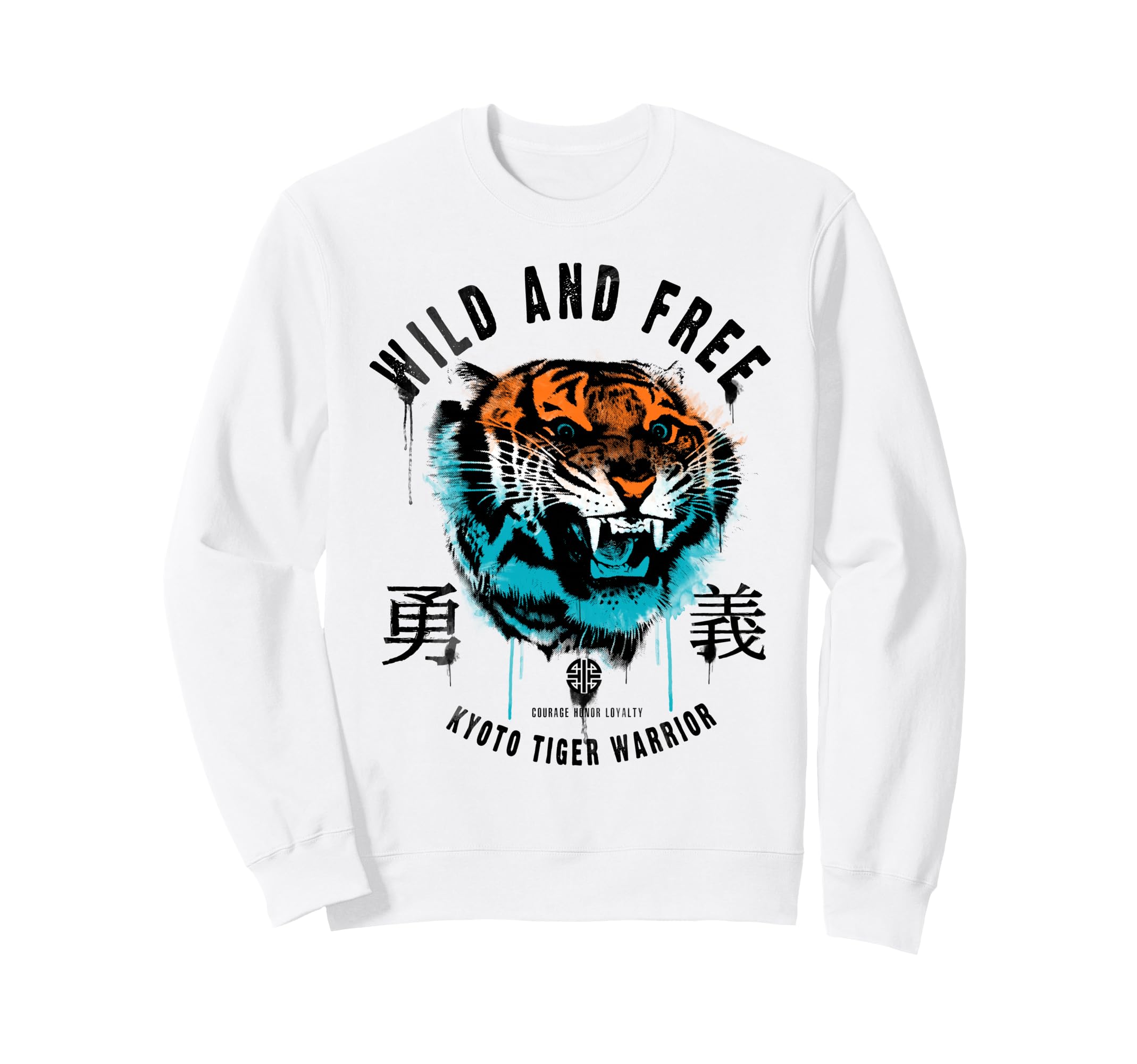 Fierce Tiger Head Japanese Y2K Sweatshirt - Fun Novelty Design for Adults - T-Shirt, Sweatshirt, Hoodie
