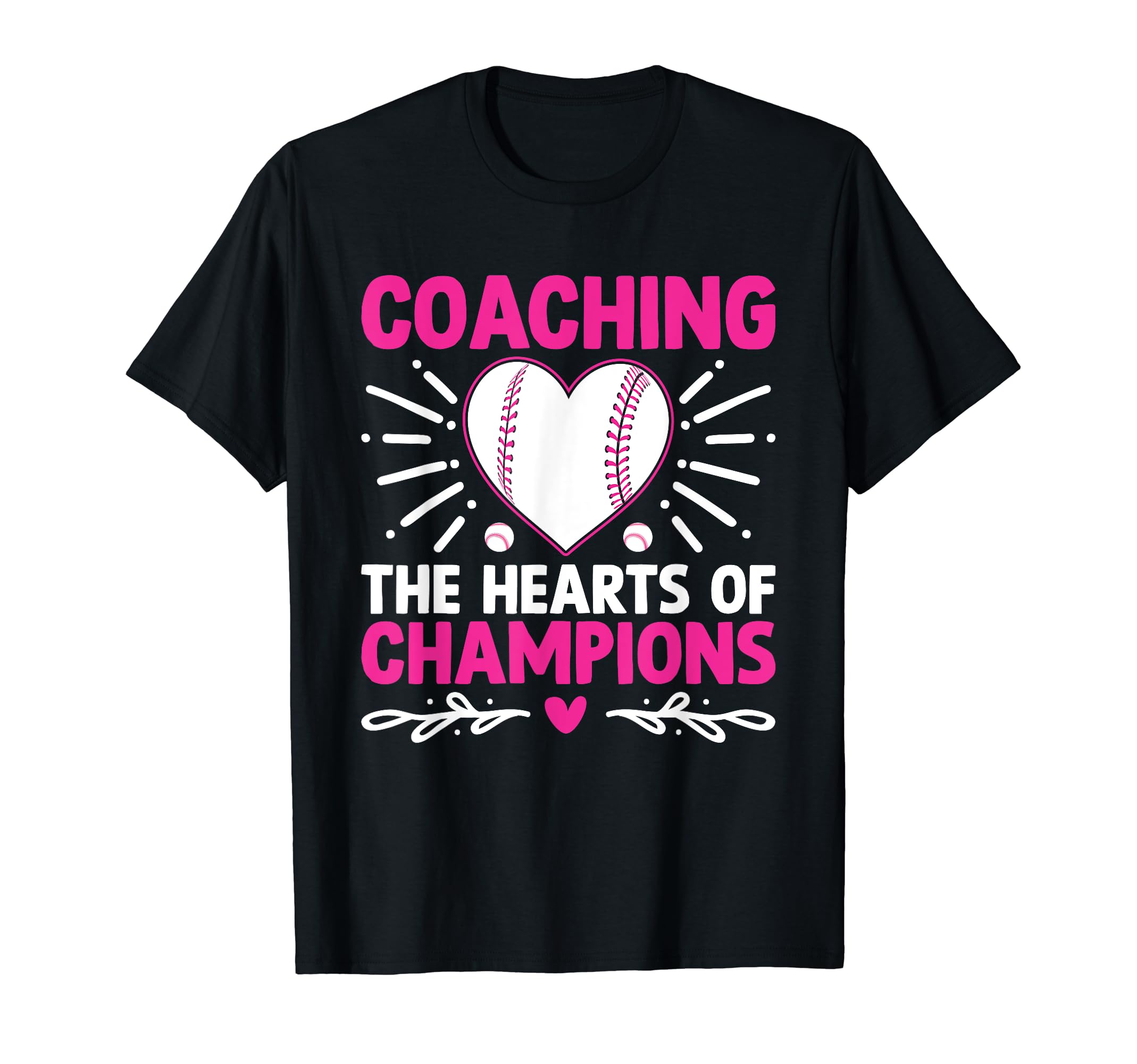 Coaching Hearts Champions Baseball T-Shirt - Fun Novelty Design Men Women - T-Shirt, Sweatshirt, Hoodie