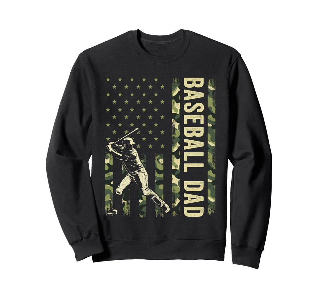 Hitter Baseball Camo American Sweatshirt - Casual Everyday Wear Men Women - T-Shirt, Sweatshirt, Hoodie