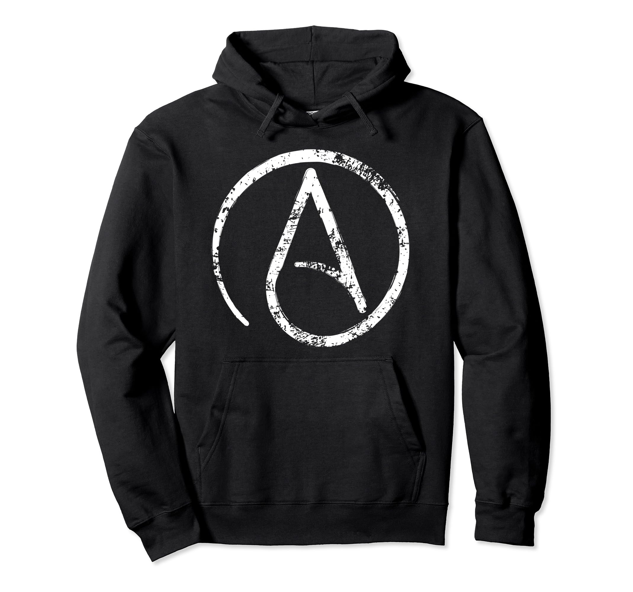 Distressed Atheism Atheist Symbol Hoodie - Custom Art Print for Adults - T-Shirt, Sweatshirt, Hoodie