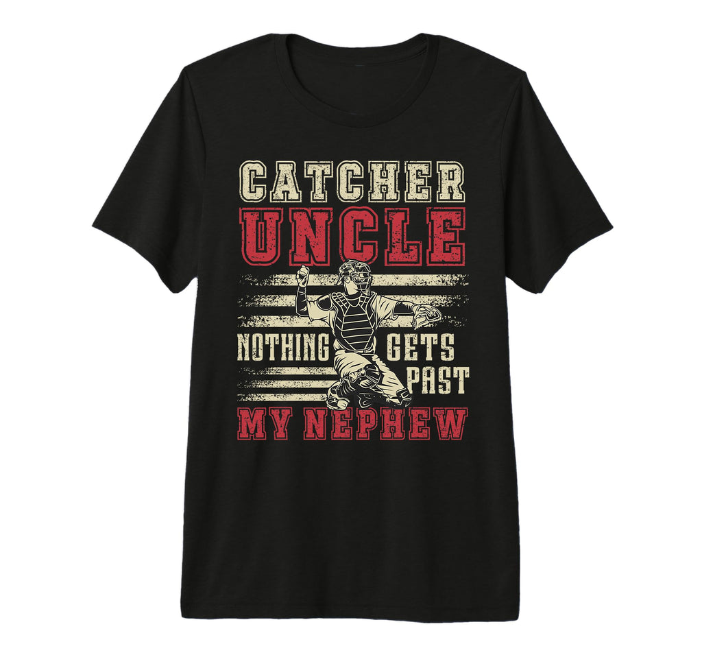 Mens Baseball Catcher Uncle Proud T-Shirt - Unique Graphic for Adults - T-Shirt, Sweatshirt, Hoodie