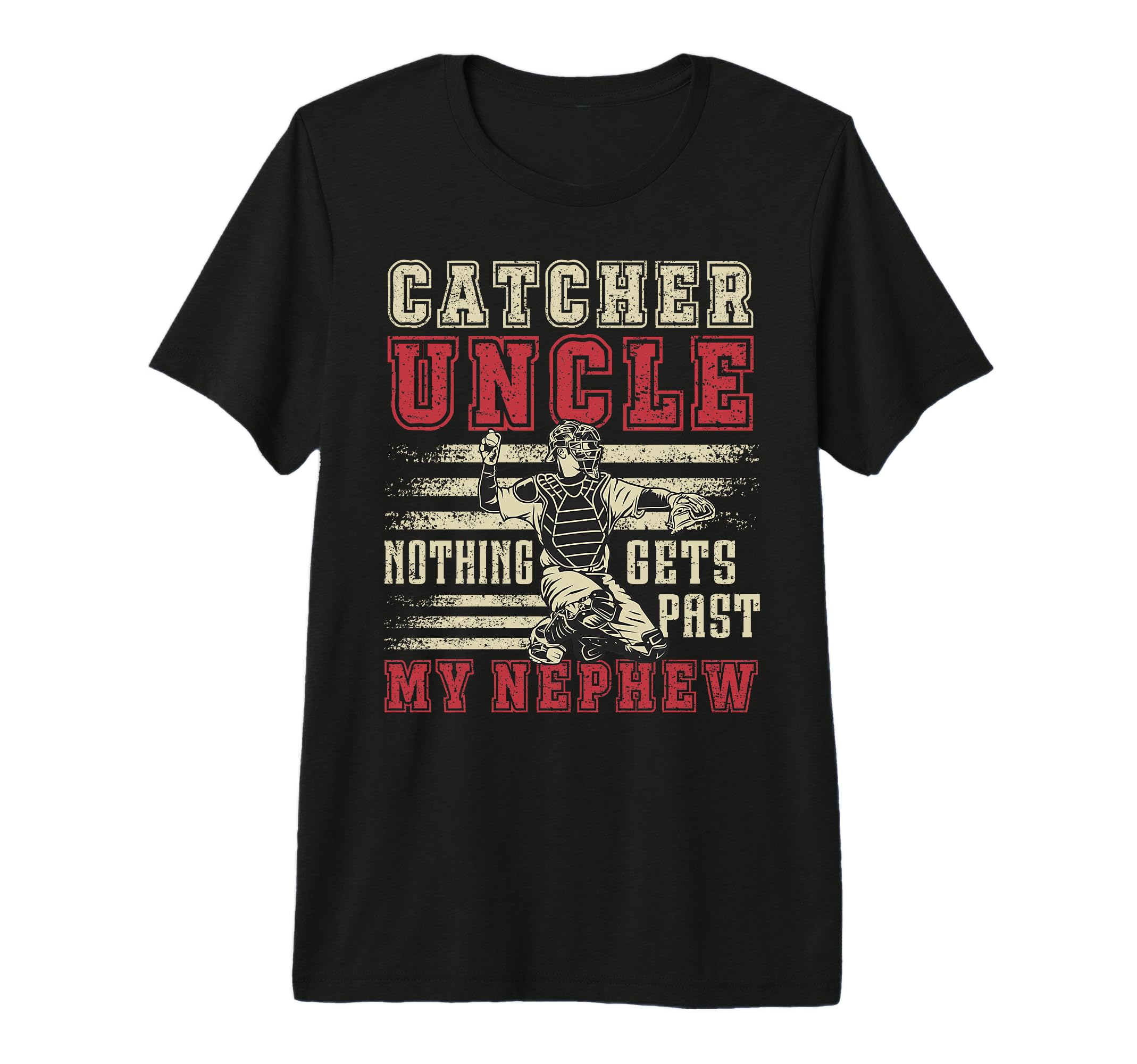 Mens Baseball Catcher Uncle Proud T-Shirt - Unique Graphic for Adults - T-Shirt, Sweatshirt, Hoodie