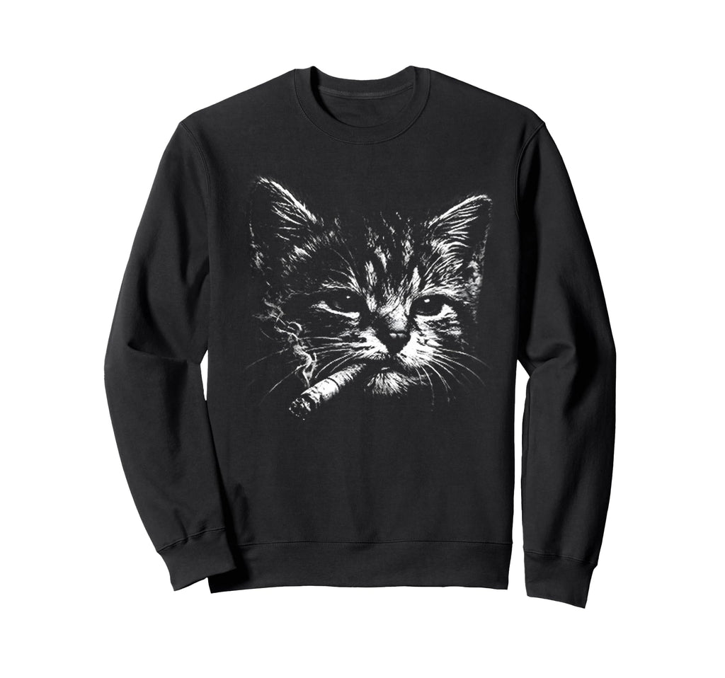 Cigarette Kitten Funny Grunge Y2K Sweatshirt - Unique Graphic Unisex - T-Shirt, Sweatshirt, Hoodie