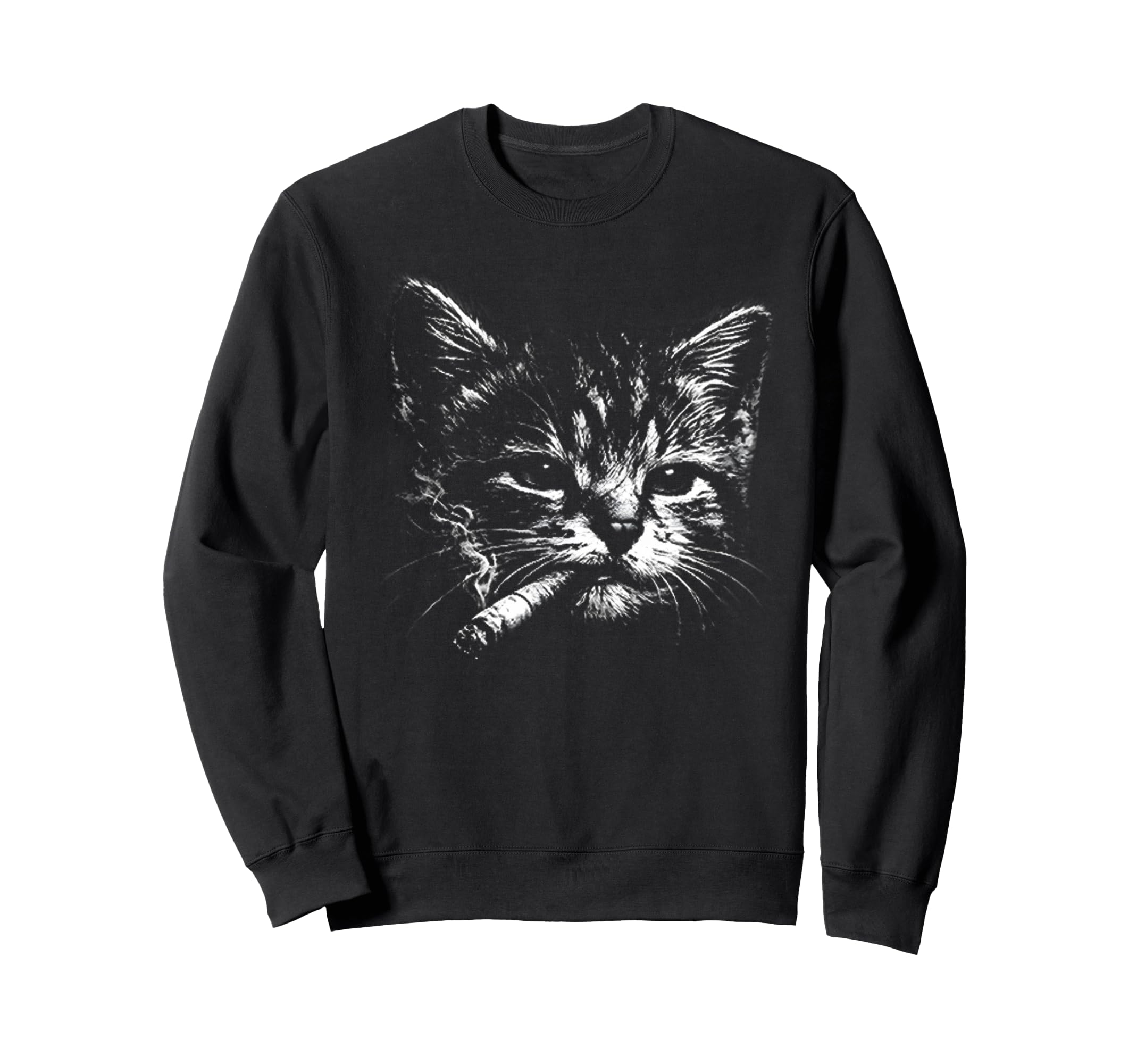 Cigarette Kitten Funny Grunge Y2K Sweatshirt - Unique Graphic Unisex - T-Shirt, Sweatshirt, Hoodie
