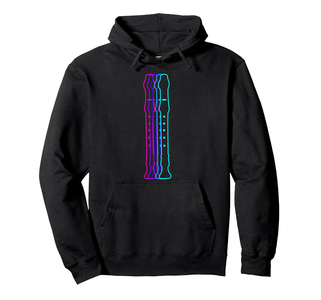 Flute Instrument Flutist Vaporwave Hoodie - Streetwear Style for Adults - T-Shirt, Sweatshirt, Hoodie