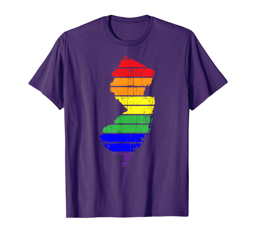 Distressed State New Jersey Lgbt T-Shirt - Fun Novelty Design Men Women - T-Shirt, Sweatshirt, Hoodie