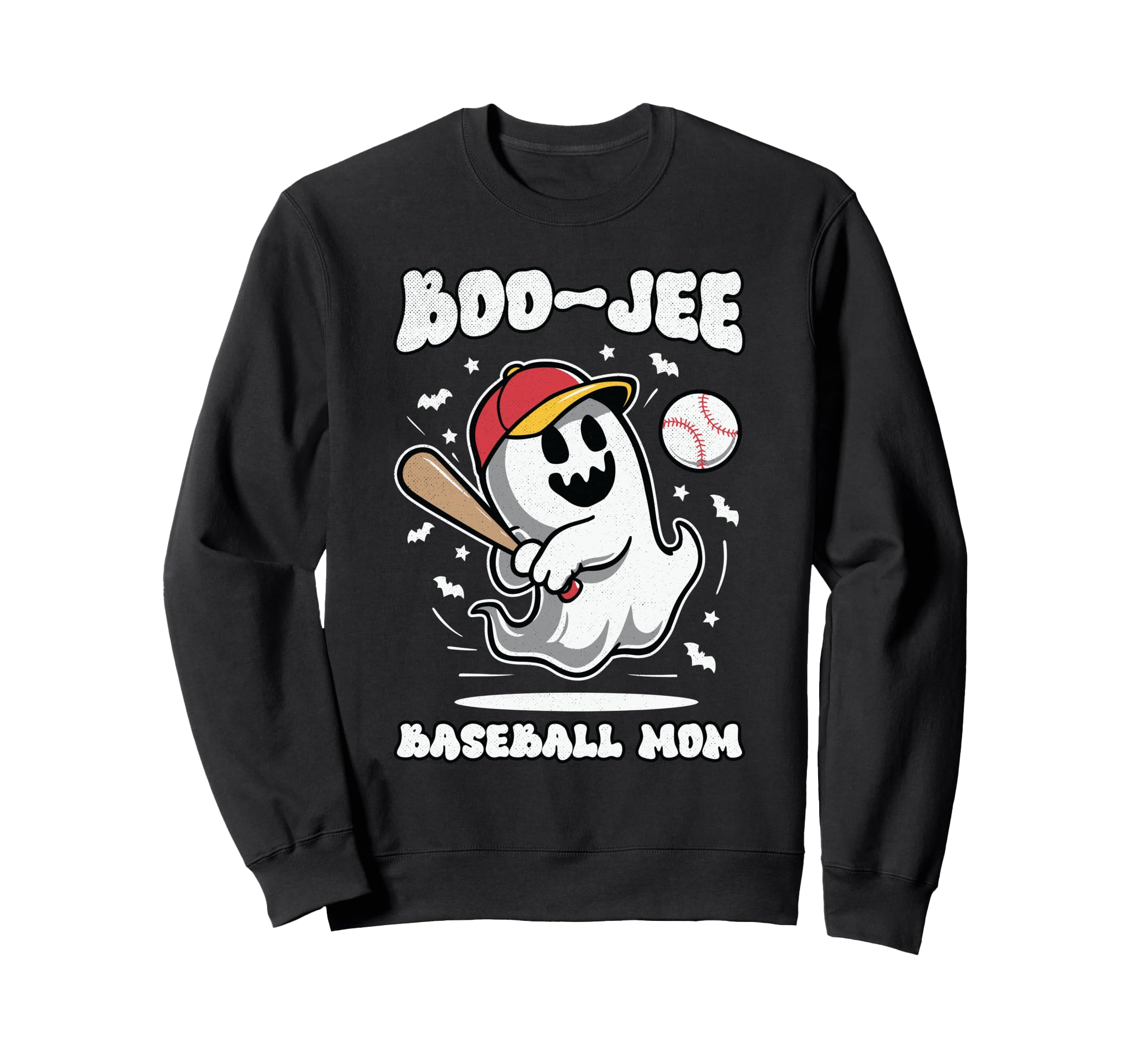 Boo Jee Baseball Mom Funny Ghost Sweatshirt - Graphic Print Men Women - T-Shirt, Sweatshirt, Hoodie