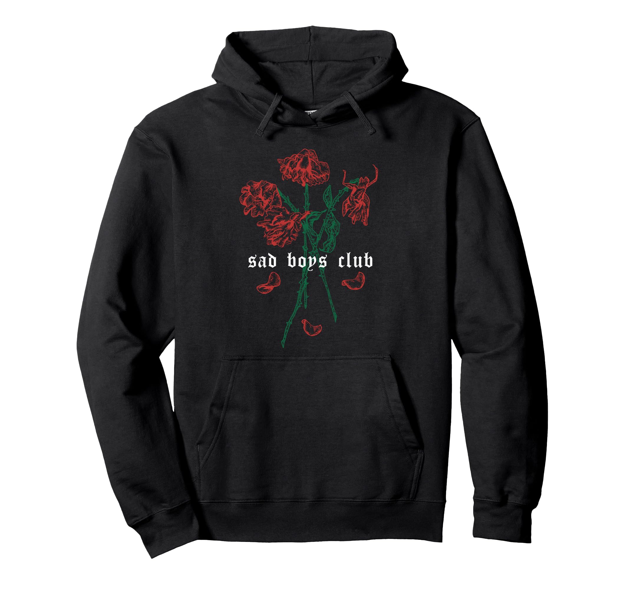 Sad Club Red Roses Aesthetic Soft Hoodie - Fun Novelty Design Men Women - T-Shirt, Sweatshirt, Hoodie