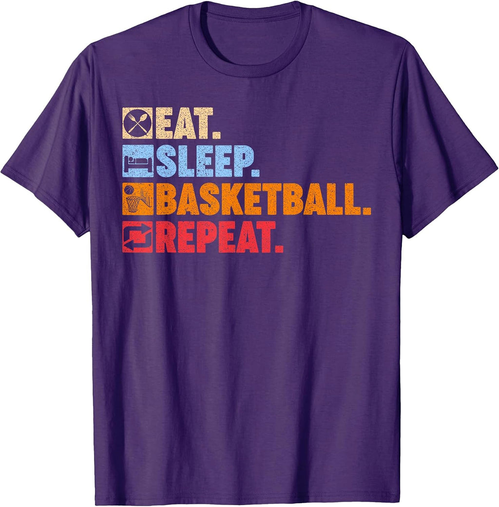 Eat Sleep Basketball Repeat Player Merch - Adult & Kids T-Shirts, Sweatshirts & Hoodies apparel design preview 1