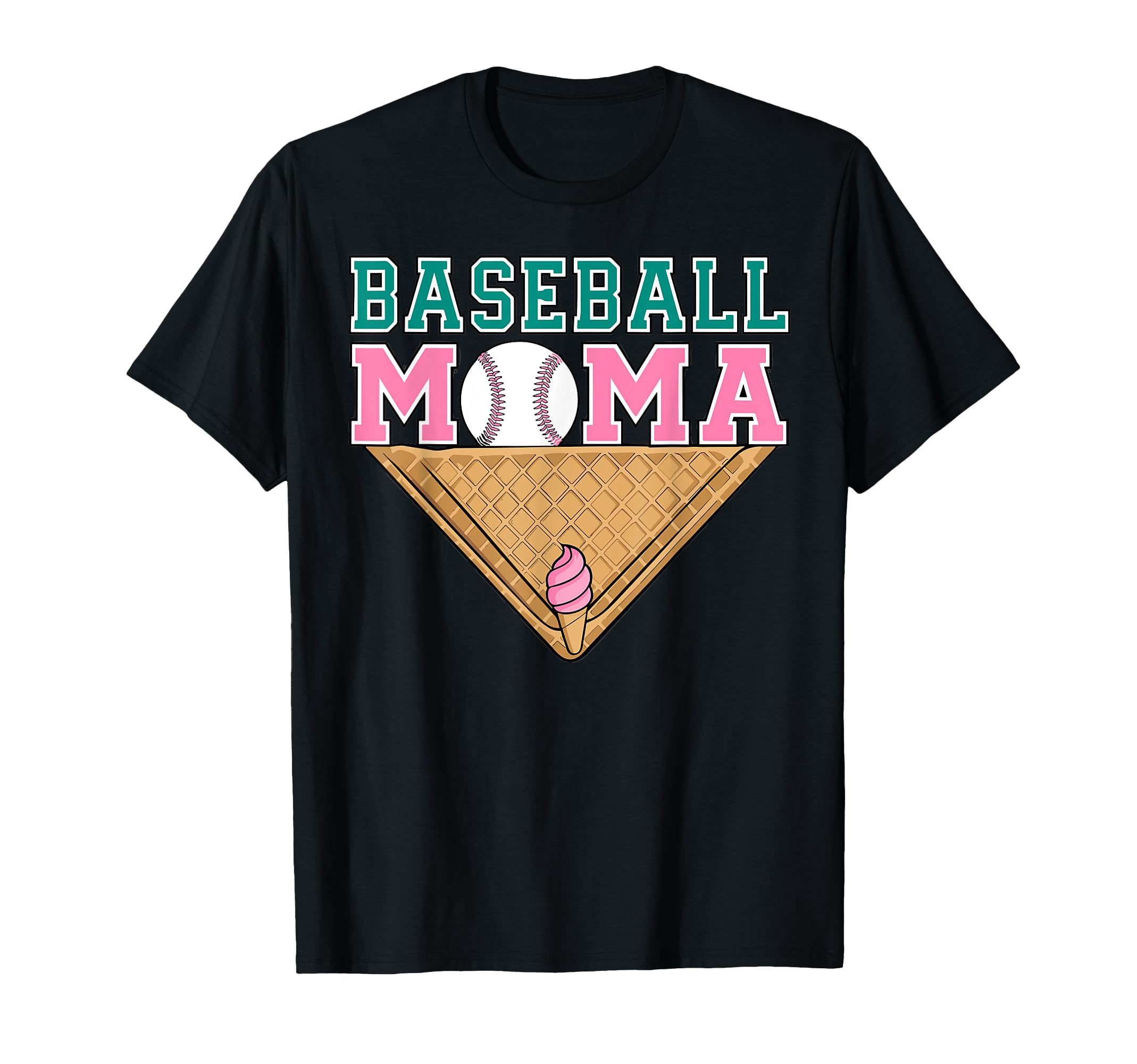 Baseball Mama Ice Cream Drip Funny T-Shirt - Graphic Print for Adults - T-Shirt, Sweatshirt, Hoodie