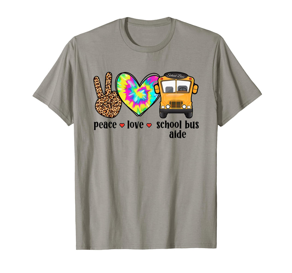 Peace Love School Bus Aide Best Bus T-Shirt - Aesthetic Graphic Men Women - T-Shirt, Sweatshirt, Hoodie