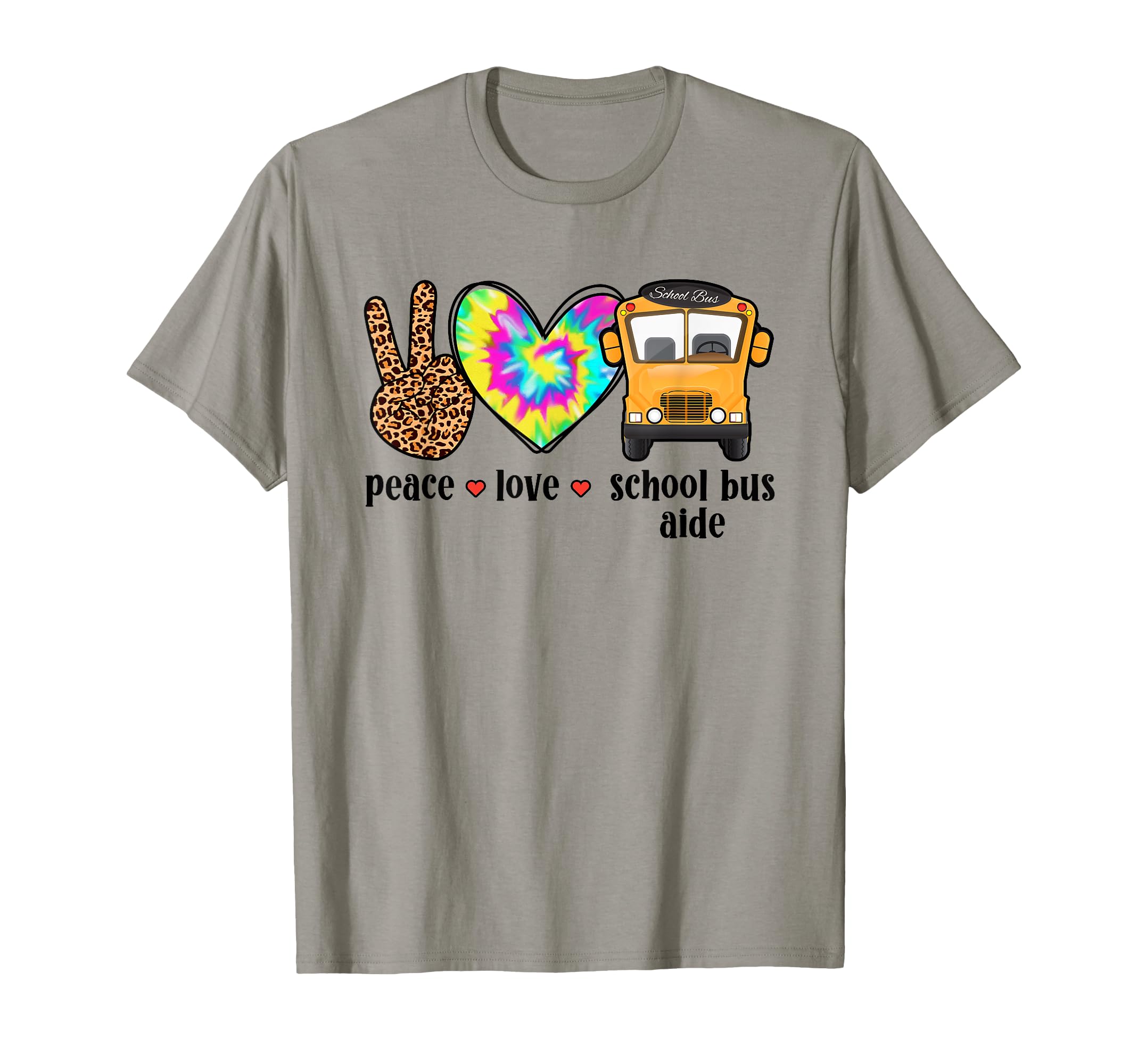 Peace Love School Bus Aide Best Bus T-Shirt - Aesthetic Graphic Men Women - T-Shirt, Sweatshirt, Hoodie