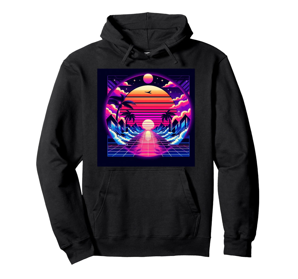 Retrowave Synthwave Vaporwave Sunset Hoodie - Minimalist Print Men Women - T-Shirt, Sweatshirt, Hoodie