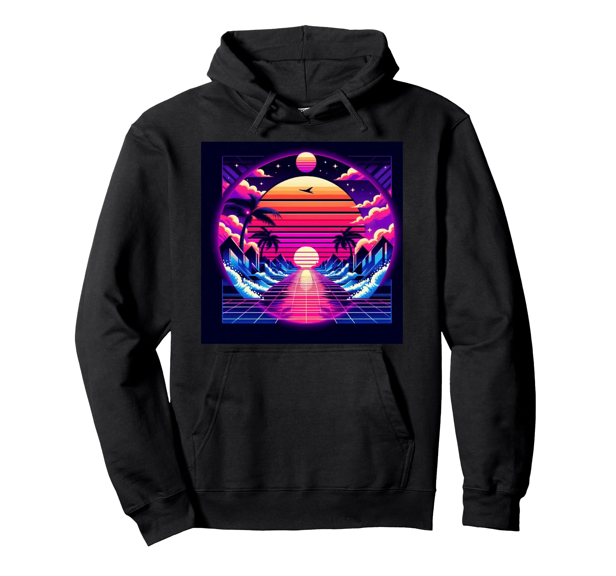 Retrowave Synthwave Vaporwave Sunset Hoodie - Minimalist Print Men Women - T-Shirt, Sweatshirt, Hoodie