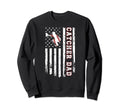 Baseball Catcher Dad Us Flag Baseball Sweatshirt - Minimalist Print Unisex - T-Shirt, Sweatshirt, Hoodie