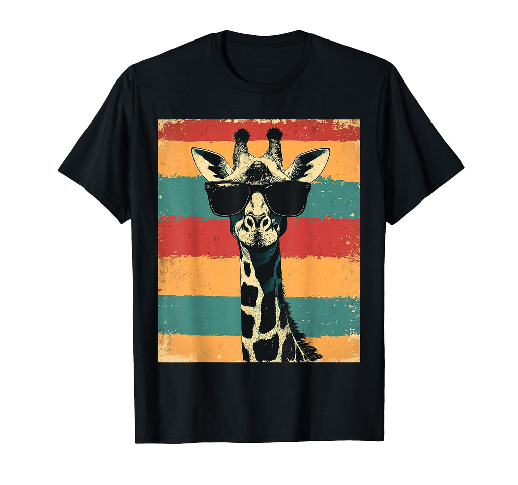 Giraffe Sunglasses Stripes T-Shirt - Aesthetic Graphic for Adults - T-Shirt, Sweatshirt, Hoodie