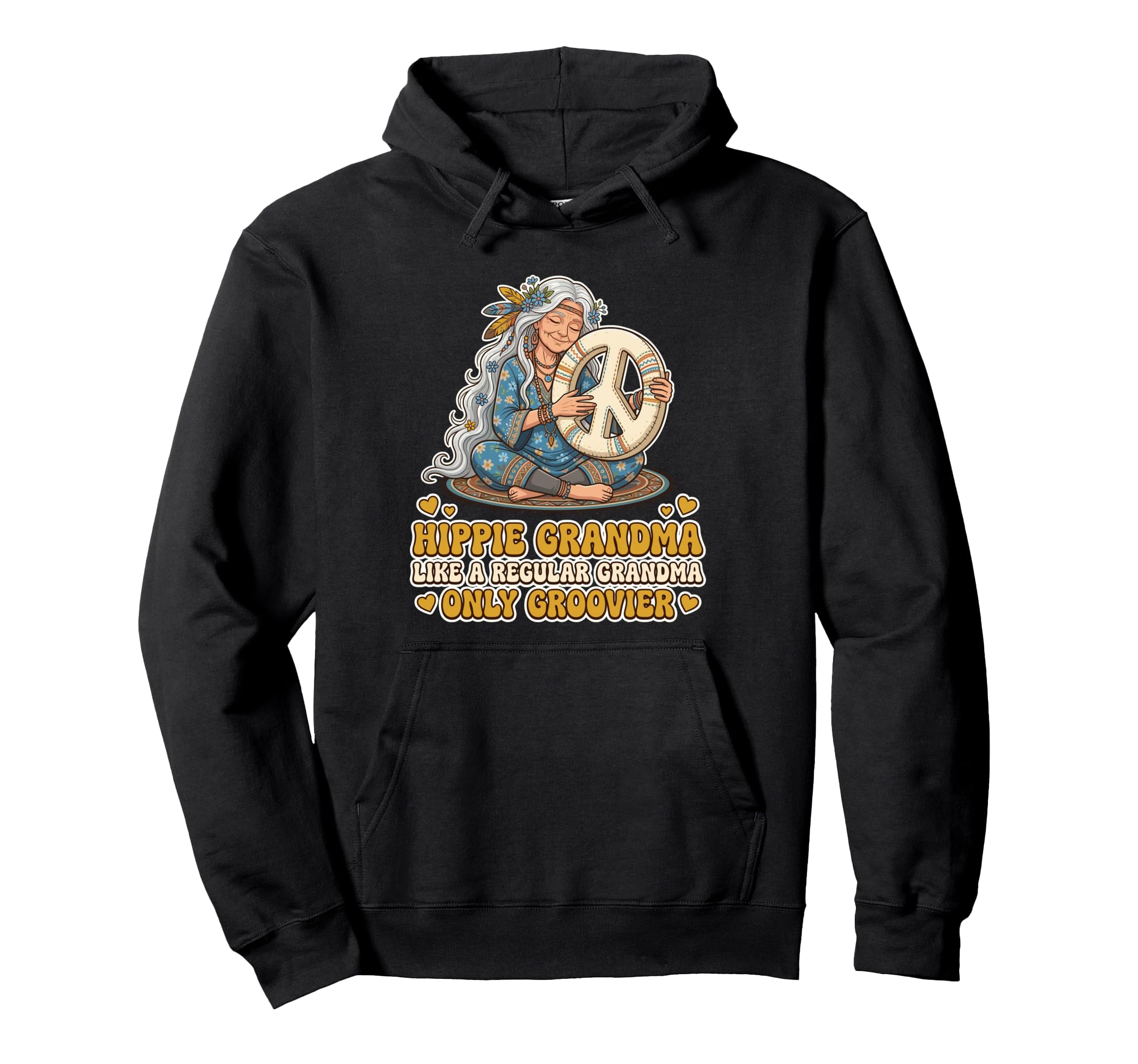 70S Peace Lover Boho Floral Art Hippie Hoodie - Minimalist Print Unisex - T-Shirt, Sweatshirt, Hoodie