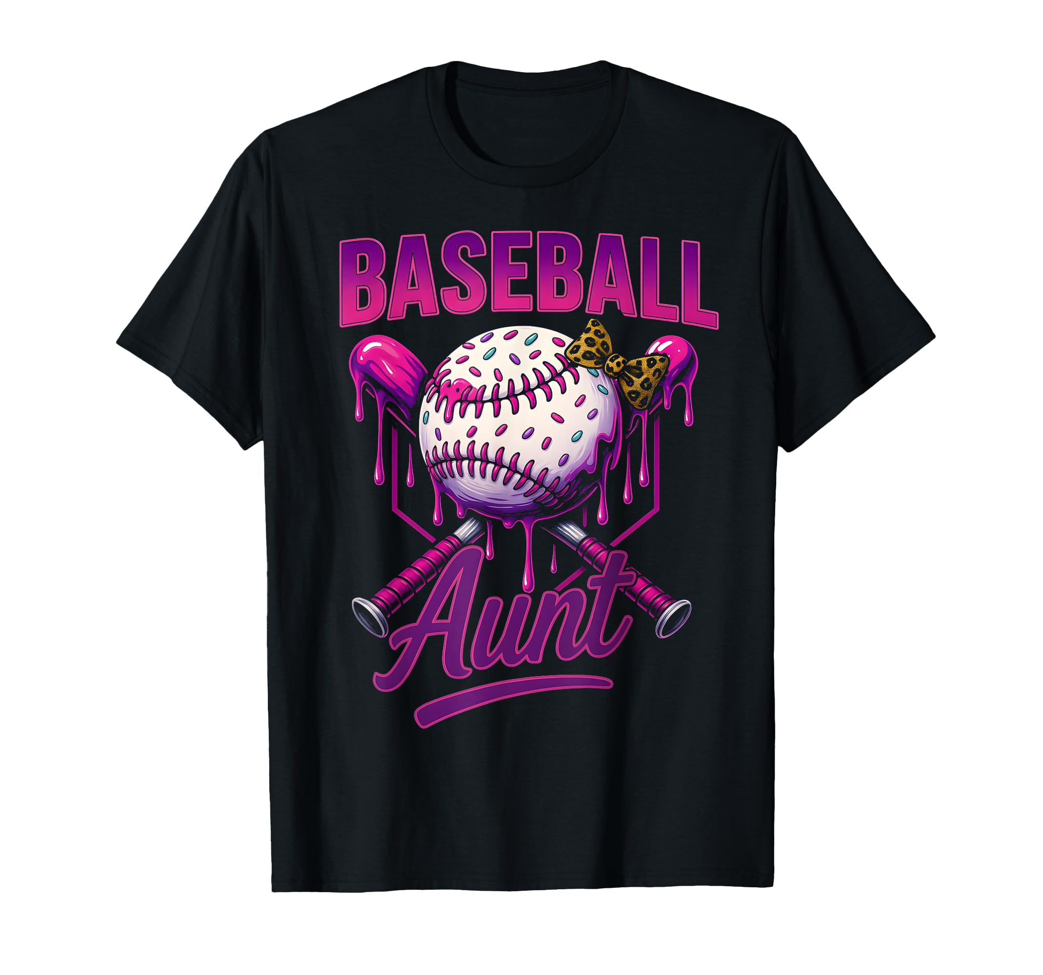 Baseball Aunt Drip Ice Cream Baseball T-Shirt - Graphic Print Men Women - T-Shirt, Sweatshirt, Hoodie