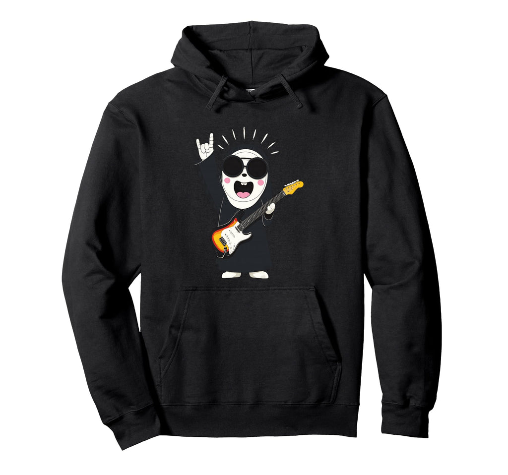 Funny Nun Rock Music Guitar Player Hoodie - Custom Art Print Unisex - T-Shirt, Sweatshirt, Hoodie