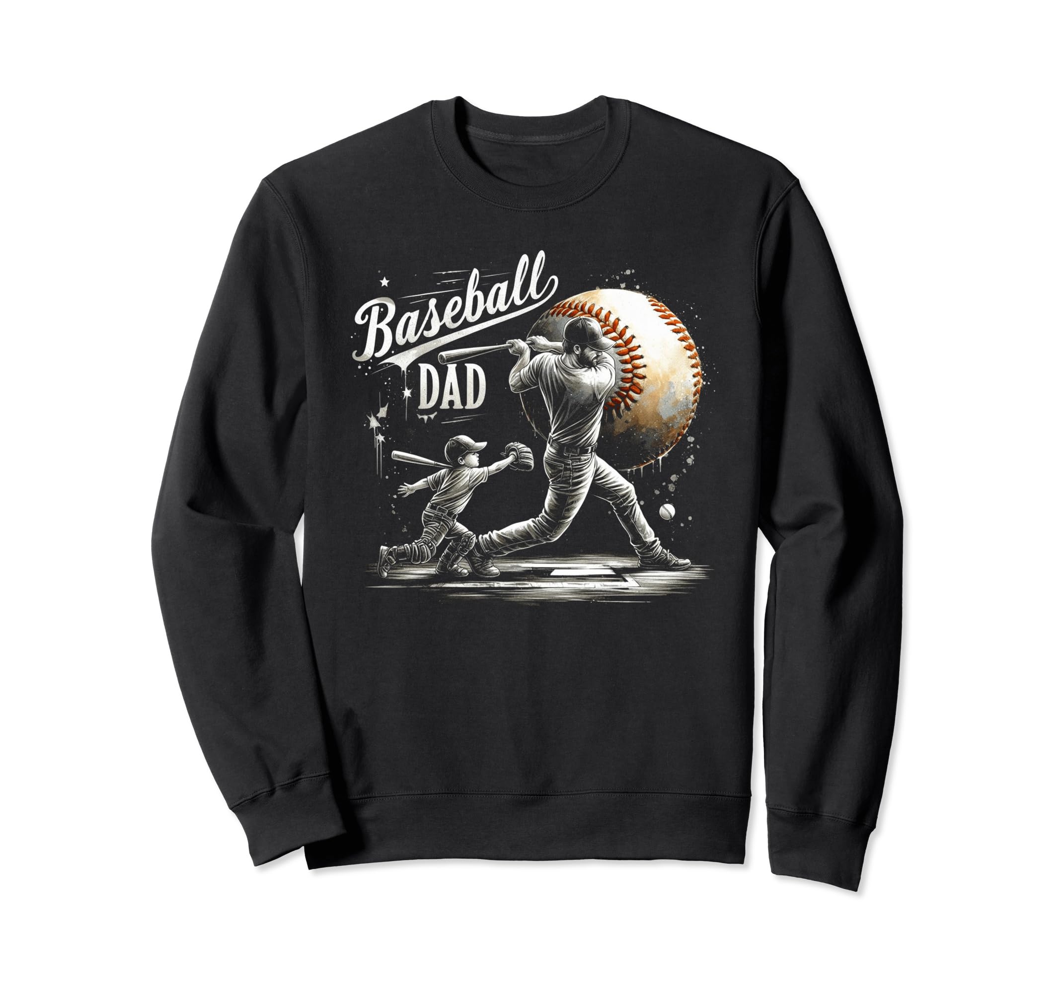 Baseball Dad Fathers Day Sweatshirt - Minimalist Print Men Women - T-Shirt, Sweatshirt, Hoodie