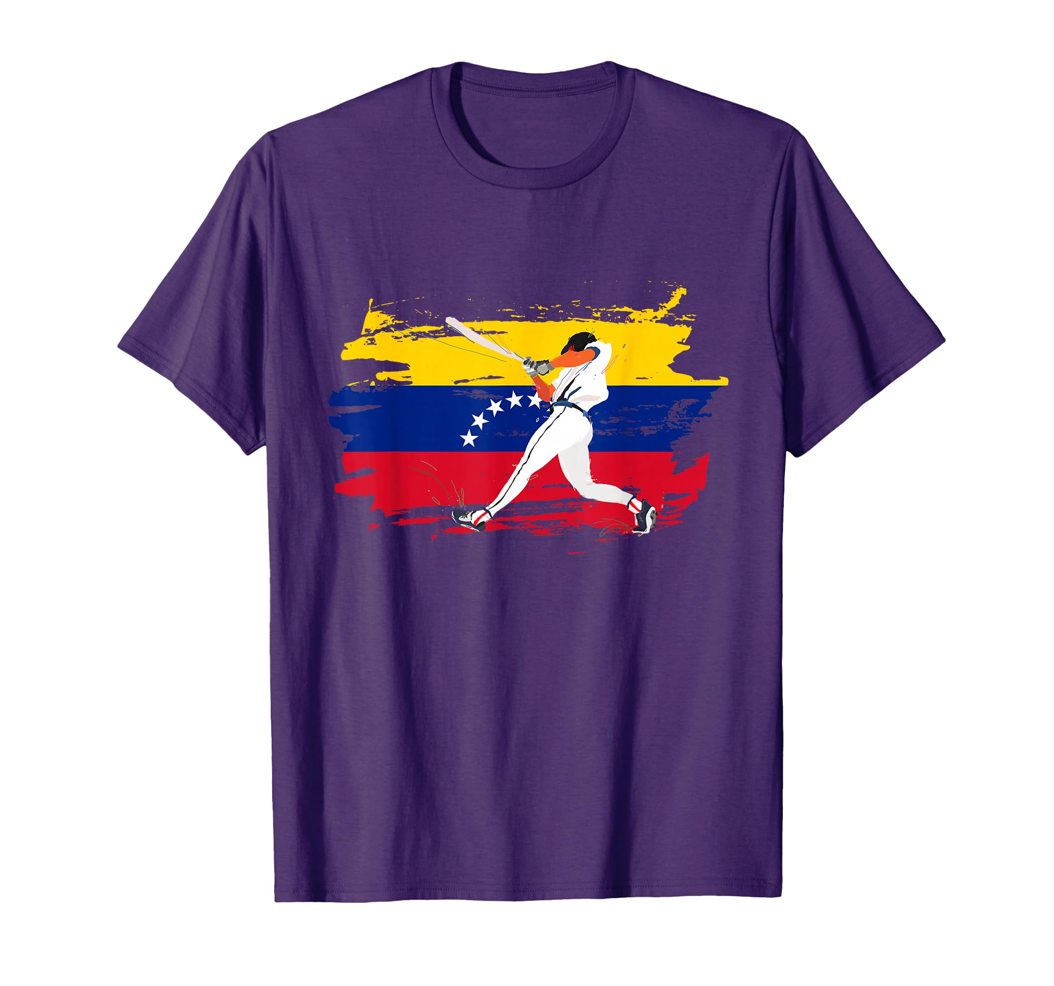 Baseball Hitter Grunge Venezuela Flag T-Shirt - Custom Art Print Men Women - T-Shirt, Sweatshirt, Hoodie