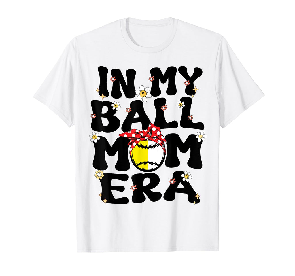 My Ball Mom Era Groovy Baseball T-Shirt - Graphic Print for Adults - T-Shirt, Sweatshirt, Hoodie