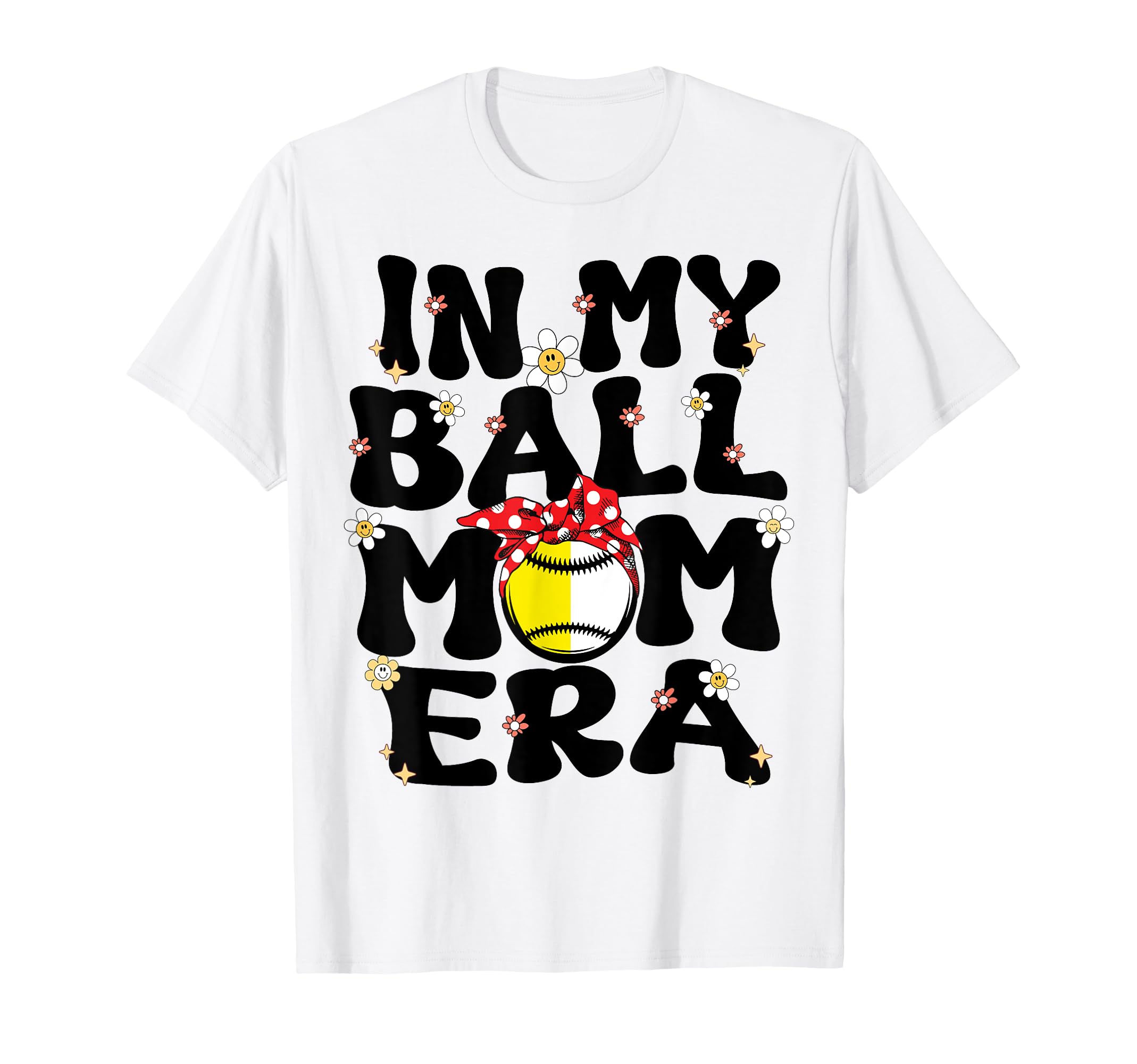 My Ball Mom Era Groovy Baseball T-Shirt - Graphic Print for Adults - T-Shirt, Sweatshirt, Hoodie