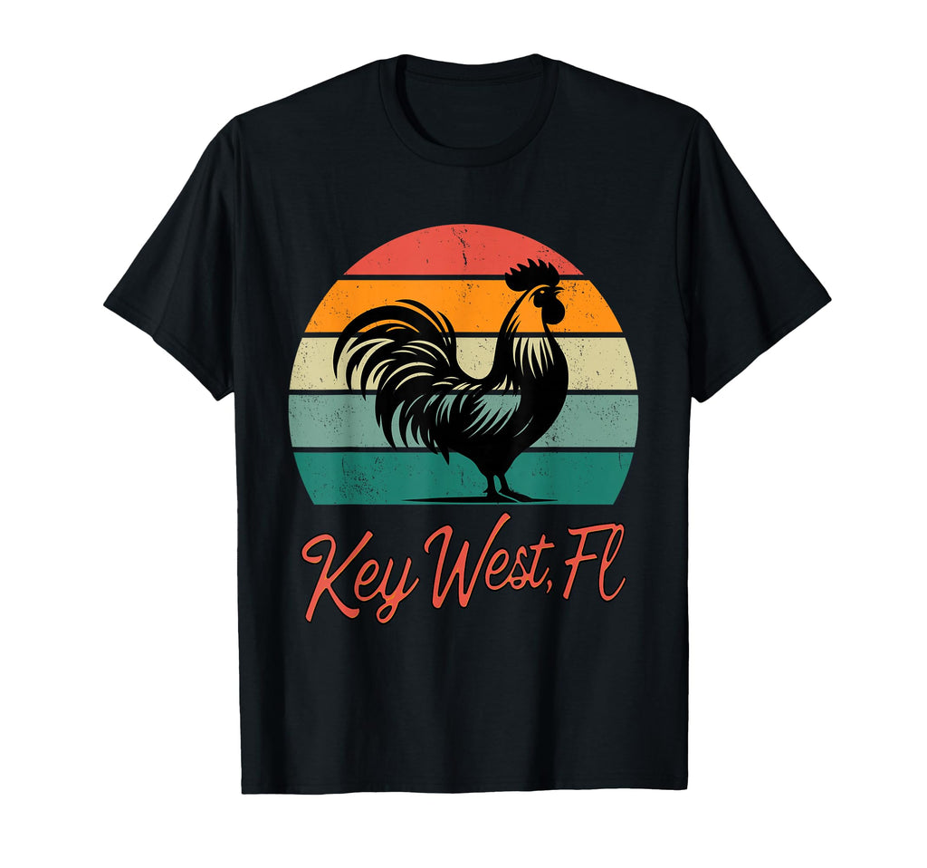 Key West Florida Rooster Chicken Sunset T-Shirt - Graphic Print Men Women - T-Shirt, Sweatshirt, Hoodie