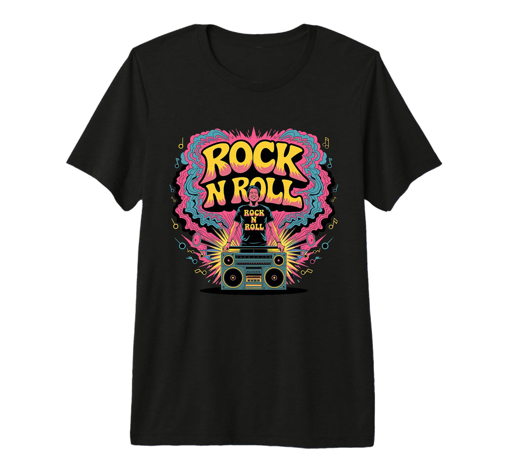 Rock N Roll Boombox Vibes Music T-Shirt - Streetwear Style for Adults - T-Shirt, Sweatshirt, Hoodie