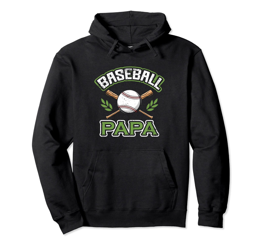 Baseball Papa Athletic Fathers Day Hoodie - Novelty Apparel Men Women - T-Shirt, Sweatshirt, Hoodie