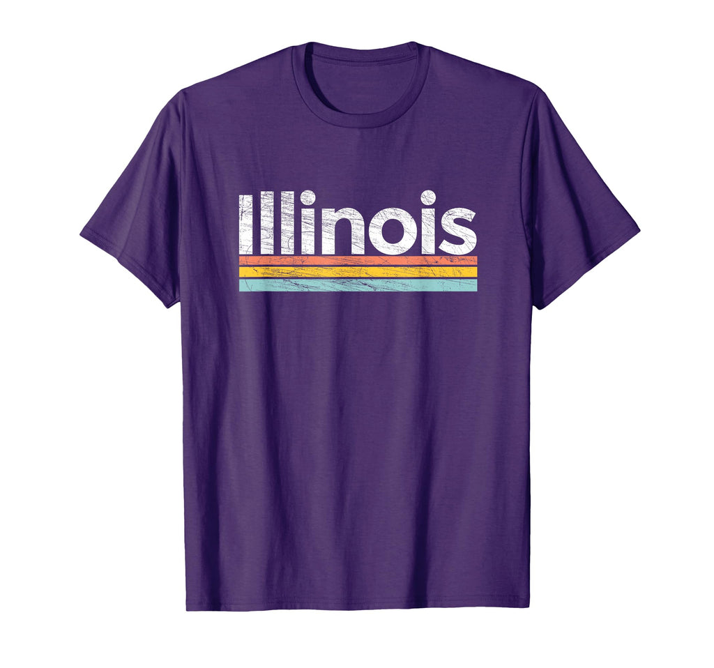 Illinois Worn Stripes T-Shirt - Trendy Graphic Men Women - T-Shirt, Sweatshirt, Hoodie