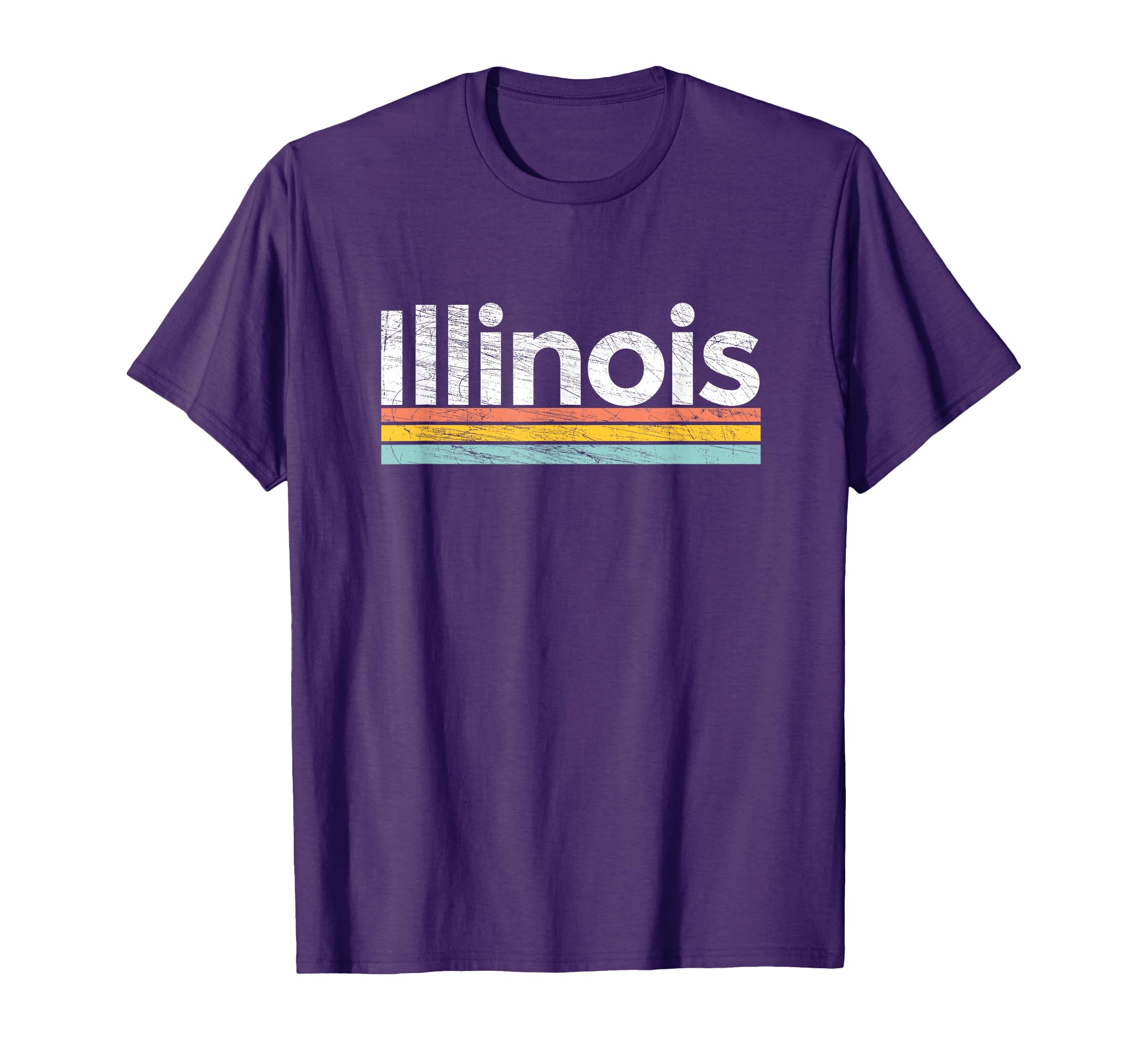 Illinois Worn Stripes T-Shirt - Trendy Graphic Men Women - T-Shirt, Sweatshirt, Hoodie