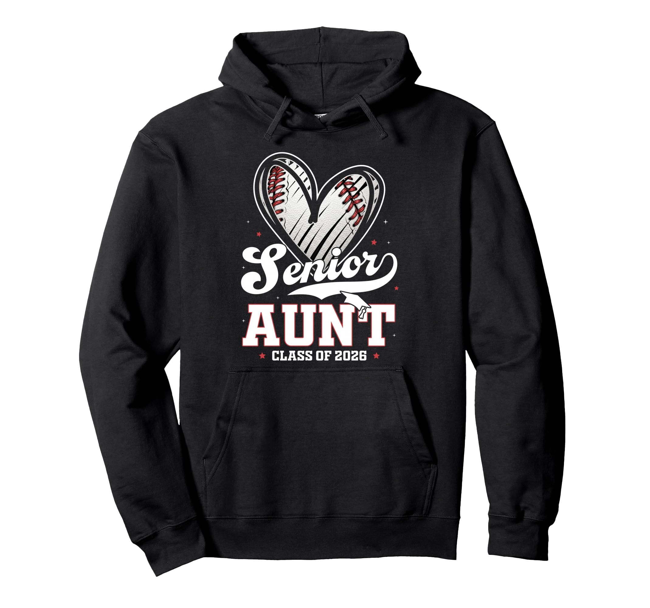 Senior Auntie Class 2026 Baseball Hoodie - Unique Graphic Men Women - T-Shirt, Sweatshirt, Hoodie