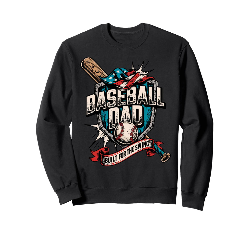 Funny Patriotic Baseball Dad Sweatshirt - Custom Art Print for Adults - T-Shirt, Sweatshirt, Hoodie