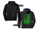 Distressed American Flag Hoodie - Graphic Print Men Women - T-Shirt, Sweatshirt, Hoodie