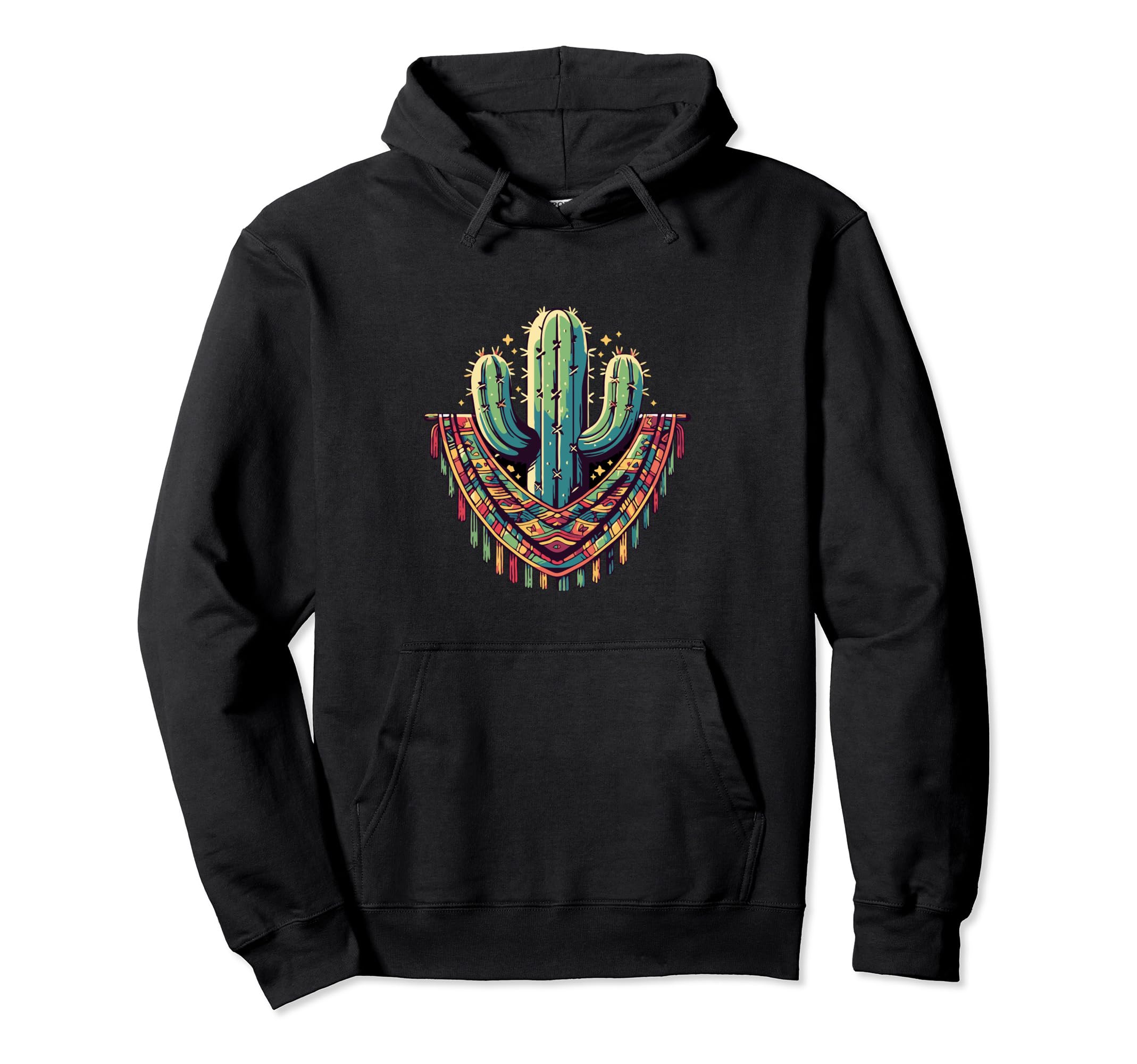 Cactus Serape Succulent Plant Cacti Hoodie - Graphic Print Men Women - T-Shirt, Sweatshirt, Hoodie