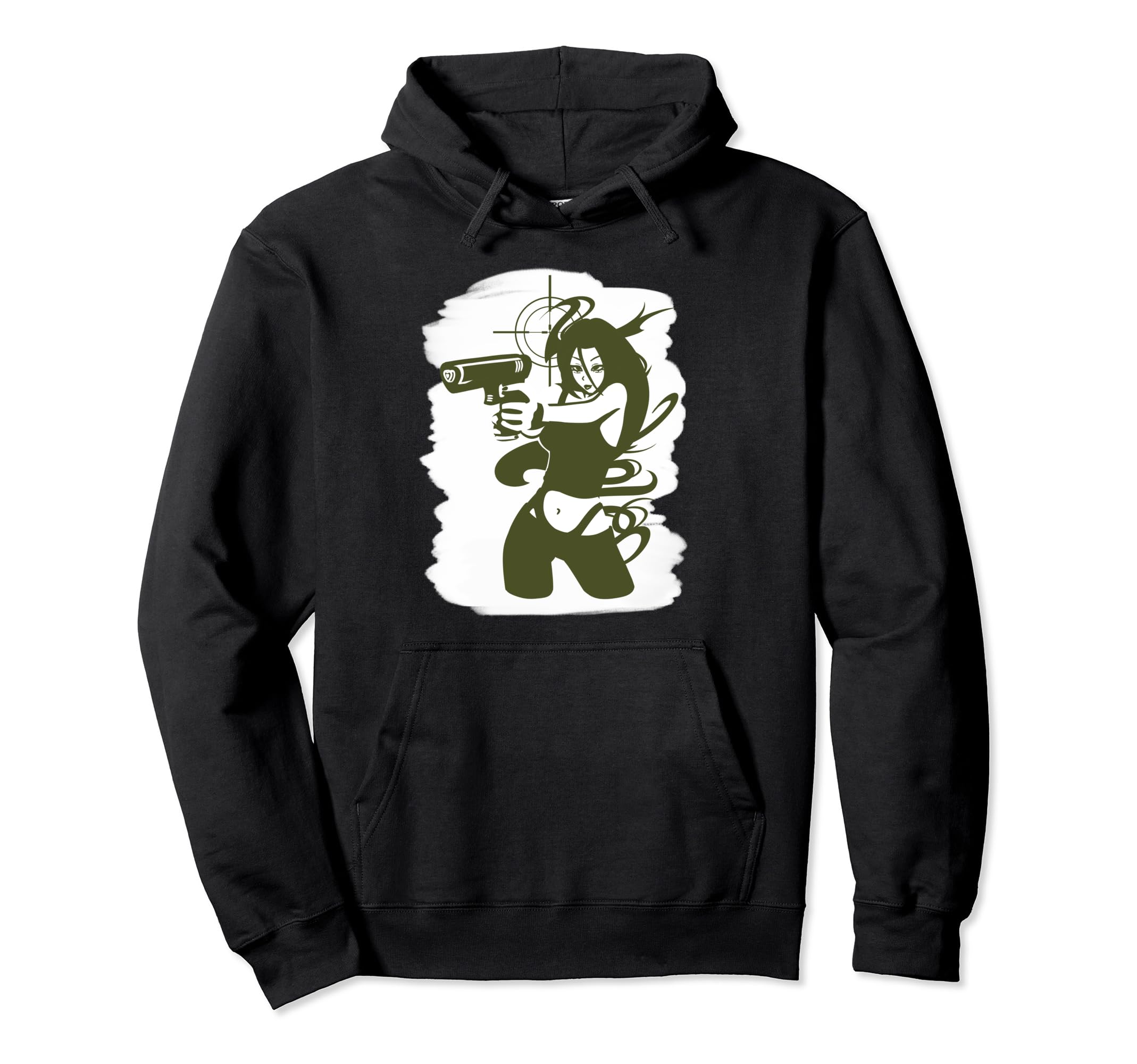 Spy And Heart Gun Female Secret Agent Hoodie - Unique Graphic Unisex - T-Shirt, Sweatshirt, Hoodie