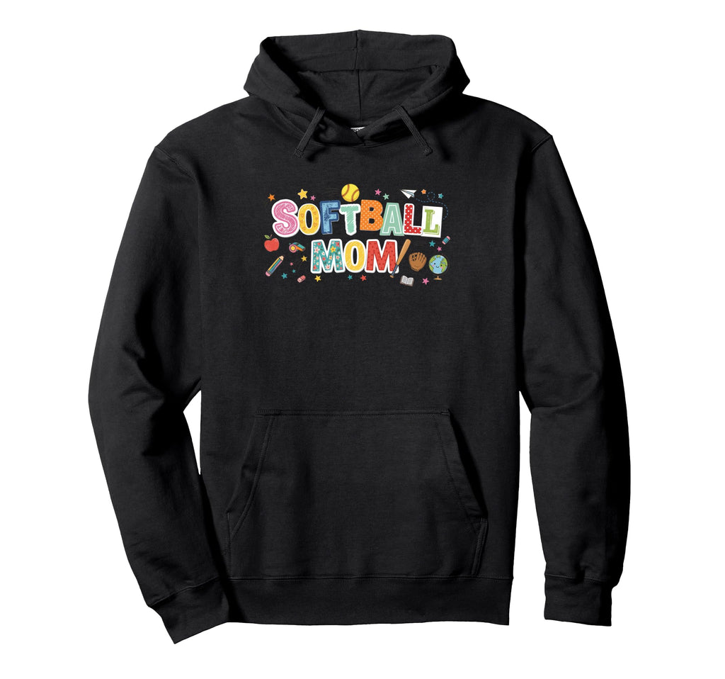 Funny Softball Mom Doodle Alphabet Hoodie - Custom Art Print Men Women - T-Shirt, Sweatshirt, Hoodie