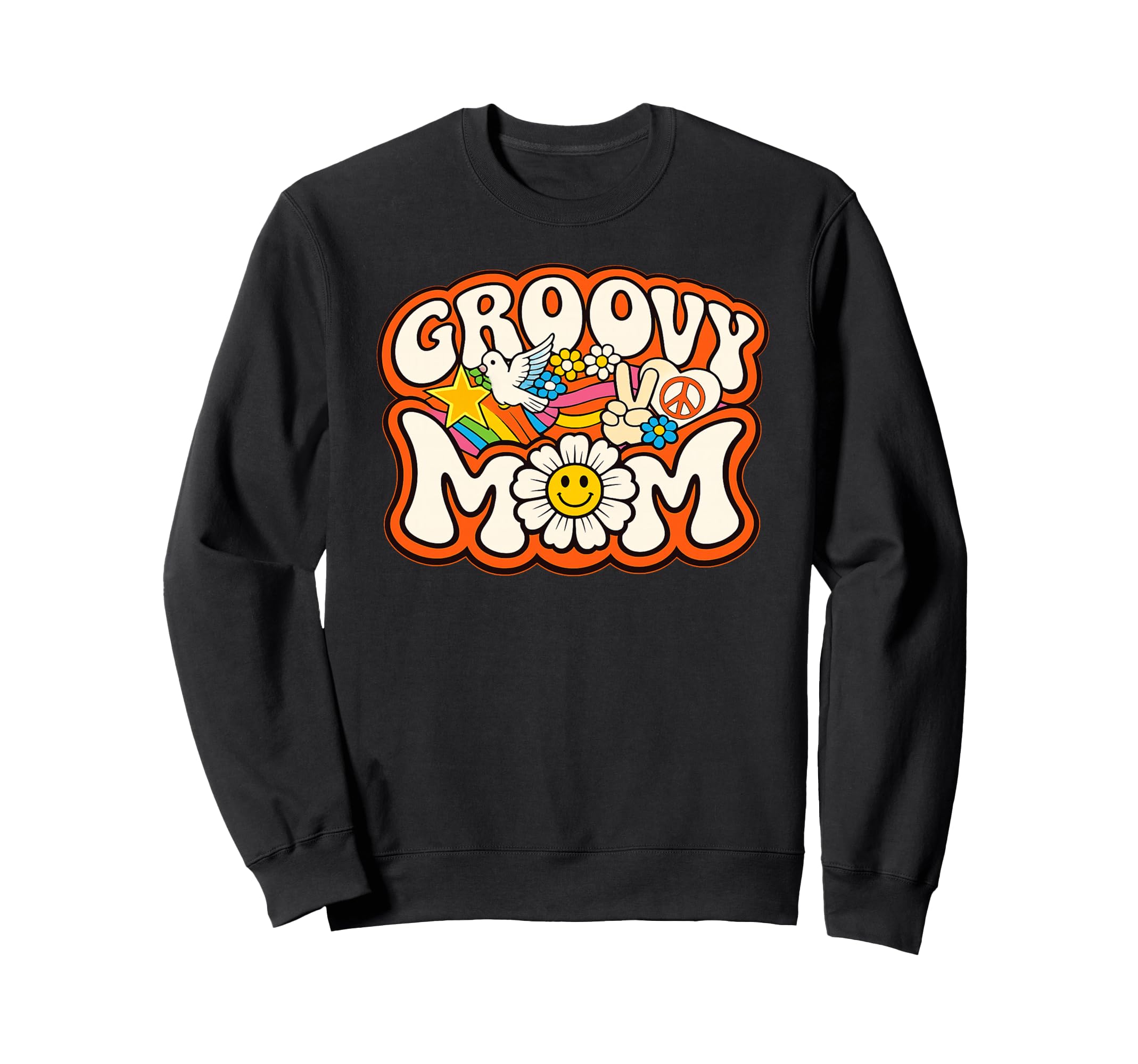 Groovy Mom Peace Love Hippie Hippy Sweatshirt - Fun Novelty Design Unisex - T-Shirt, Sweatshirt, Hoodie