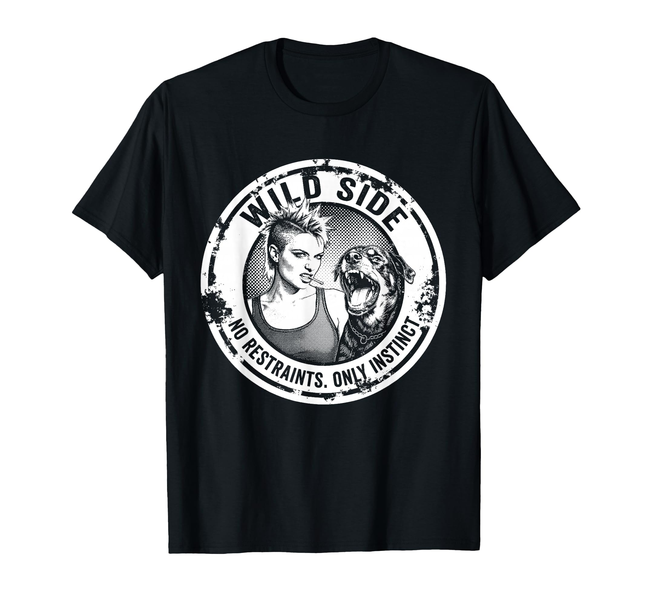 Punk And Dog 90S Grunge Badge T-Shirt - Casual Everyday Wear for Adults - T-Shirt, Sweatshirt, Hoodie