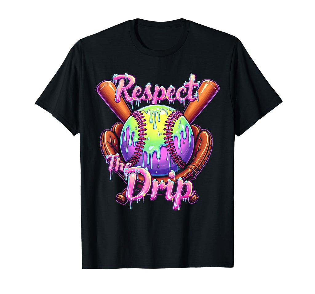 Baseball Drip Respect Drip Purple Ice T-Shirt - Graphic Print Men Women - T-Shirt, Sweatshirt, Hoodie