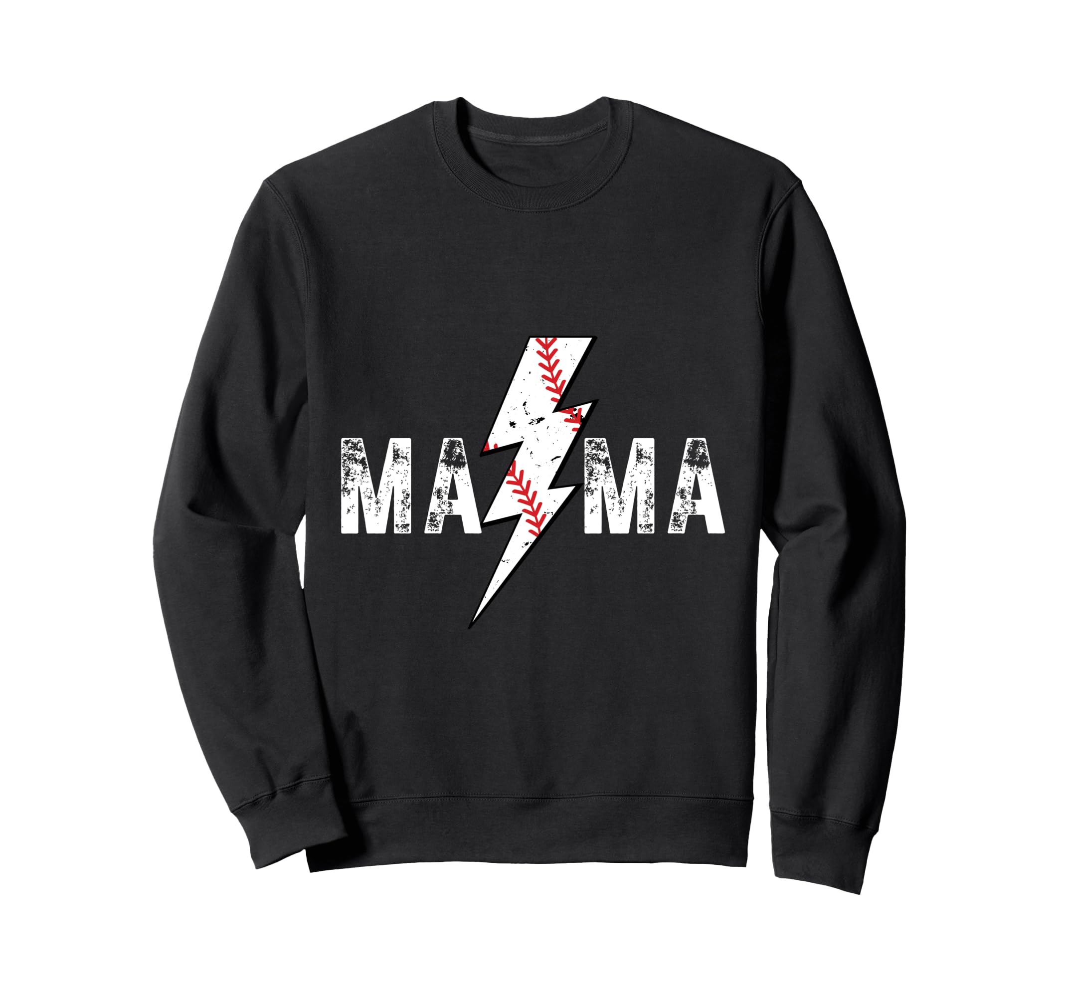 Baseball Mama Thunderbolt Sweatshirt - Fun Novelty Design Men Women - T-Shirt, Sweatshirt, Hoodie